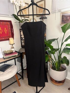 Zara Black Strapless Midi Dress
